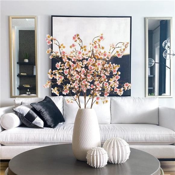 Silk Cherry Blossom Branches, 40.5in Artificial Cherry Blossom Flowers Long Stem - Picture 3 of 6